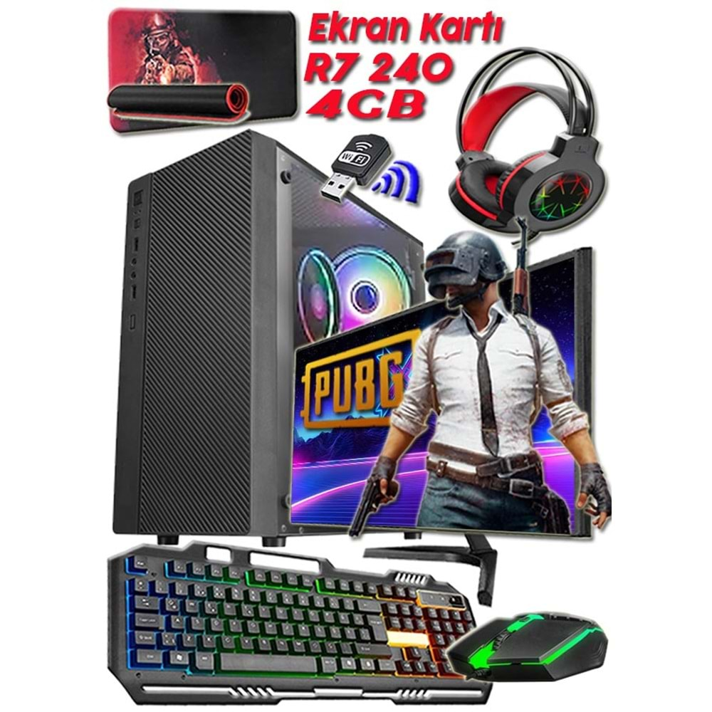 Warbox Pubg Eko i5 2400 8gb 128gb Ssd + 250gb Hdd R7 240 4GB 19.5 HD Monitör