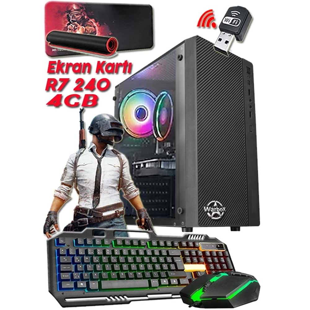 Warbox Pubg Mix i5 2400 8gb 128gb Ssd 250gb Hdd R7 240 4gb E.Kartı Oyuncu Bilgisayarı