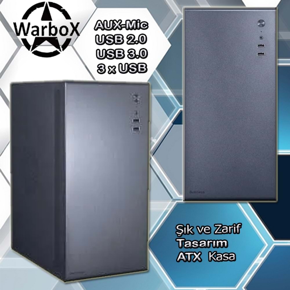 WarboX Ulgen Intel® Core-i3 3.40ghz 8gb Ram 128gb Ssd 250gb Hdd 19