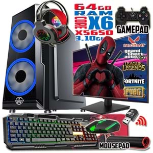 WarboX Deadpool Xeon X5650 3.10ghz 64gb Ram 512gb Ssd R7 240-4gb E.kartı 24