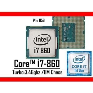 Intel® Core™ i7 860 2.80 Ghz 8mb Cache Lga 1156p Tray Masaüstü Bilgisayar İşlemci