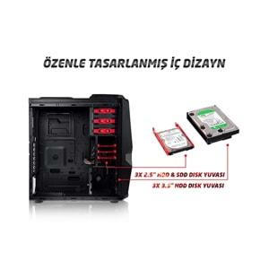 Rampage 72 No BLACK PSU Siyah Usb 3.0 12cm Led Fan Oyun Kasa