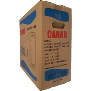 CANAR 939 Atx No Psu Bilgisayar Red kasa