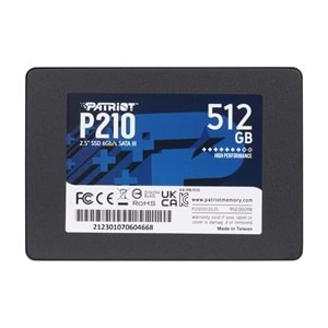 Patriot P210S512G25 P210 Series 512GB SATA3.0 2.5 520MB/430MB Dahili SSD