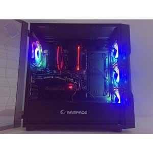 Rampage Infinity XEON E5 2670+XEON E5 2670 128Gb Ram 512M2 SSD RX 580 E.Kartı 600W Power Supply