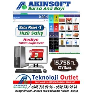 Akınsoft Anabayi TeknolojiOutlet Paket 2 Hızlı Satış +Hediye Takım Bilgisayar