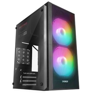 Everest MINION Mesh PEAK 300W 2* 12cm Rainbow Fan Akrilik Yan Panel M-ATX Mini-T Gaming Oyuncu Kasası