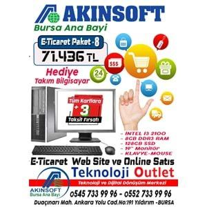 Akınsoft Anabayi TeknolojiOutlet Paket 8 E-Ticaret Enterprise + Hediye Pc