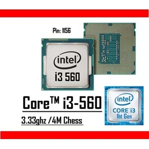 Intel® Core™ i3 560 3.33 Ghz 4mb Cache Lga 1156p Tray Masaüstü Bilgisayar İşlemci