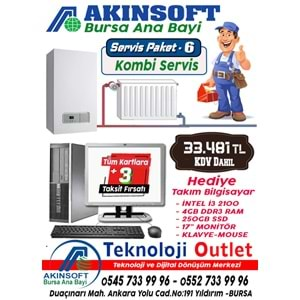 Akınsoft Anabayi TeknolojiOutlet Paket 6 Kombi Servis + Hediye Pc