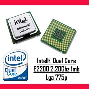 Intel® Dual Core E2200 2.20 Ghz 1mb Cache Lga 775p Tray Masaüstü Bilgisayar İşlemci