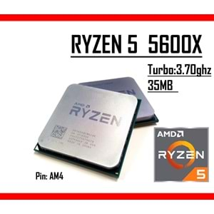 AMD Ryzen5 5600X 3.70 Ghz 35mb Cache 65W 7nm AM4 Tray Masaüstü Bilgisayar İşlemci