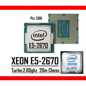 Intel® Xeon® E5-2670 2,60 GHz 20mb Cache Lga 2011p Tray Masaüstü Bilgisayar İşlemci