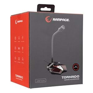 Rampage RMX-M8 TORNADO Gri USB Masaüstü Led Mikrofon