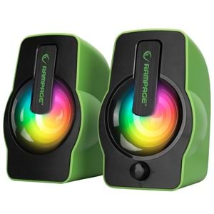 Rampage RMS-G7 FALSETTO 2.0 6 Watt RGB Ledli Yeşil Multimedia Gaming USB Speaker