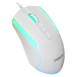 Everest KM-198 Luminax Beyaz Gökkuşağı Aydınlatmalı Q Gaming Oyuncu Klavye + Mouse Set