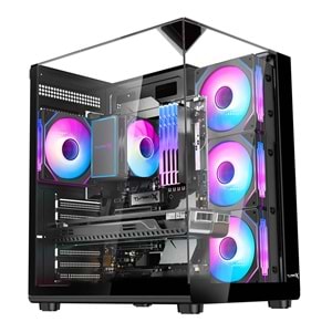 Turbox Teras Akvaryum Cam Tasarım 4XARGB Fan 500W PSU USB 3.0 ATX Oyuncu Bilgisayar Kasası