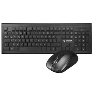 Everest KM- 9675 Siyah Kablosuz 1600dpi Q Standart Klavye + Mouse Set