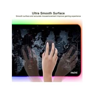 Sarftech 70X30 Dünya Desenli Rgb LED Işıklı Oyuncu Mouse Pad
