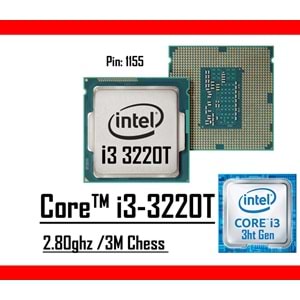 Intel® Core™ i3 3220T 2.80 Ghz 3mb Cache Lga 1155p Tray Masaüstü Bilgisayar İşlemci
