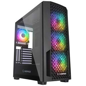 Rampage SHELOB Mesh+Temperli Cam 4*ARGB Infinity Fan+Hub E-ATX Mid-T Gaming Oyuncu Kasası