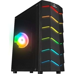 Rampage ARC-X RGB Ledli Siyah Acrylic Panel 120mm Fanlı Gaming Oyuncu Kasası