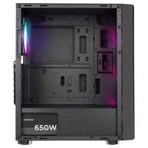 Rampage CARISMA MESH 4*12cm Rainbow Temperli Camlı ATX Mid-T Gaming Oyuncu Kasası