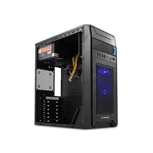 Rampage Castrum Siyah 2*USB3.0+2*USB 12cm Mavi LED Fan Oyuncu Kasası