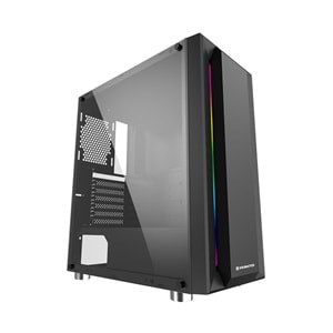 Xigmatek EN49974 HELIOS Temper Camlı 1*12cm Rainbow Led Şeritli Mid-T Gaming Oyuncu Kasası