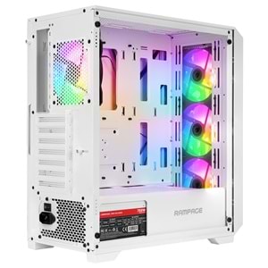 Rampage SPEAR Beyaz 4*RGB Auto Fan ATX Mid-T Gaming Oyuncu Kasası