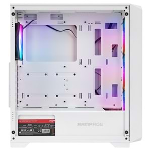 Rampage SPEAR Beyaz 4*RGB Auto Fan ATX Mid-T Gaming Oyuncu Kasası