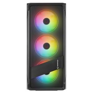 Rampage BLADE Mesh Temperli Camlı 600W 80+ Siyah 4*12cm Sabit RGB Fan ATX Mid-T Gaming Oyuncu Kasası