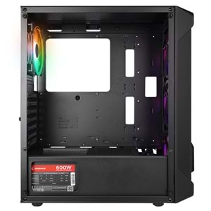 Rampage BLADE Mesh Temperli Camlı 600W 80+ Siyah 4*12cm Sabit RGB Fan ATX Mid-T Gaming Oyuncu Kasası