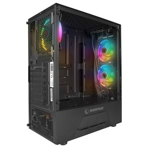 Rampage FUSION 4*12cm Rainbow Temperli Camlı ATX Mid-T Gaming Oyuncu Kasası