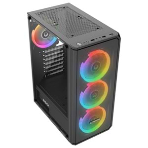 Rampage HELIOS Mesh 650W 80 Plus Bronze Siyah 4*12cm Rainbow ATX Mid-T Gaming Oyuncu Kasası