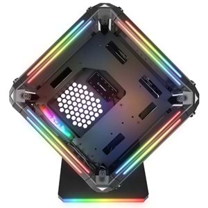 Rampage RUBICK 1*12cm ARGB Fan + Kontolcü Led Şeritli Standlı 1*USB3.0+2*USB2.0+HD AUDIO Konsept Gaming Oyuncu Kasası