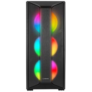 Rampage SAILOR Temperli Camlı 600W 80+ BRONZE Siyah 4*12cm Rainbow Fanlı ATX Mid-T Gaming Oyuncu Kasası