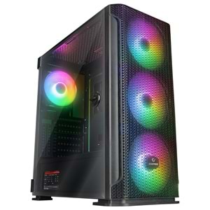 Rampage TRAPPER 750W 80+ BRONZE Manyetik Temperli Camlı 3*14cm+1*12cm ARGB E-ATX Mid-T Gaming Oyuncu Kasası