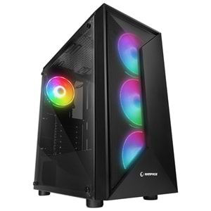 Rampage TRIANGLE 4*12cm Auto RGB Fan Tempered Glass ATX Mid-T Gaming Oyuncu Kasası