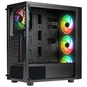 Rampage TRIANGLE 4*12cm Auto RGB Fan Tempered Glass ATX Mid-T Gaming Oyuncu Kasası