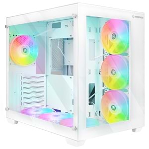 Rampage ICEBLADE Temperli Camlı Beyaz 7*12cm ARGB Transparan ATX Mid-T Gaming Oyuncu Kasası