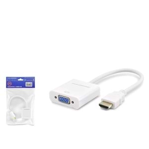 HADRON HDX2020B HDMI to VGA Dişi Görüntü Dönüştürücü 1080p - Beyaz