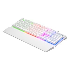 Rampage KB-RX77 RUNNER Beyaz USB Rainbow Aydınlatmalı Q Bilek Destekli Gaming Klavye