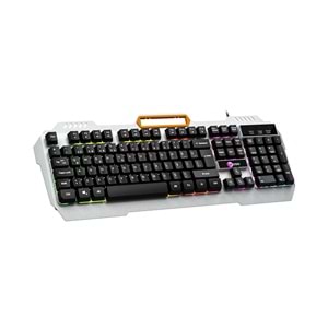 Lecoo KB123 USB Kablolu Makro Tuşlu Rainbow Efektli Mekanik Hisli Membran Gaming Türkçe Q Siyah Klavye