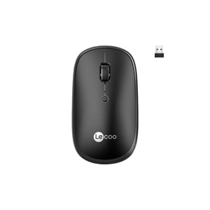 Lecoo WS209 Dual Mod 2.4GHz WiFi + Bluetooth 6 Tuşlu 1600DPI Şarjlı Sessiz Kompakt Kablosuz Optik Mouse Siyah