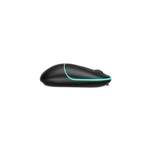 Lecoo WS210 Dual Mod RGB 2.4GHz WiFi+ Bluetooth 1600DPI 6 Tuşlu Şarjlı Sessiz Kompakt Kablosuz Optik Mouse Siyah