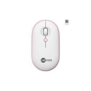 Lecoo WS212 Kablosuz 1600DPI 4 Tuşlu Optik Mouse Beyaz & Pembe