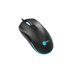 Lecoo MS120 RGB Led Aydınlatmalı USB Kablolu 2400DPI 4 Tuşlu Gaming Optik Mouse Siyah