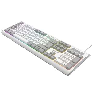 Everest KB-74 Beyaz/Gri USB Rainbow Aydınlatmalı Q Membrane