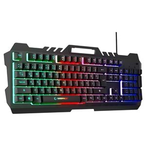 Rampage KB-R57 X-JAMMER Gökkuşağı Aydınlatmalı USB Siyah Tam Türkçe Gaming Oyuncu Klavyesi